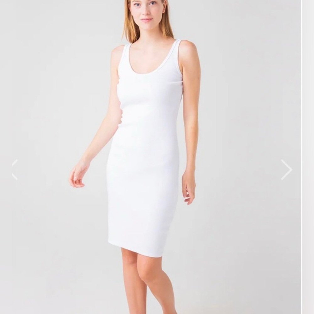 perfectwhitetee White Scoop Neck Midi Tank Dress